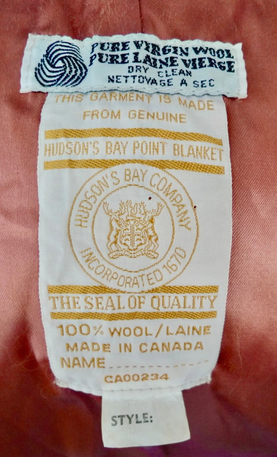 SUPERB! Mens HUDSON BAY Co HBC WOOL 4 POINT Blanket Coat Jacket STRIPED CLASSIC! - product detail image 20