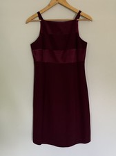 Vintage Dave & Johnny Burgundy Maroon Halter Neck Knee Length Y2K Dress Sz 6