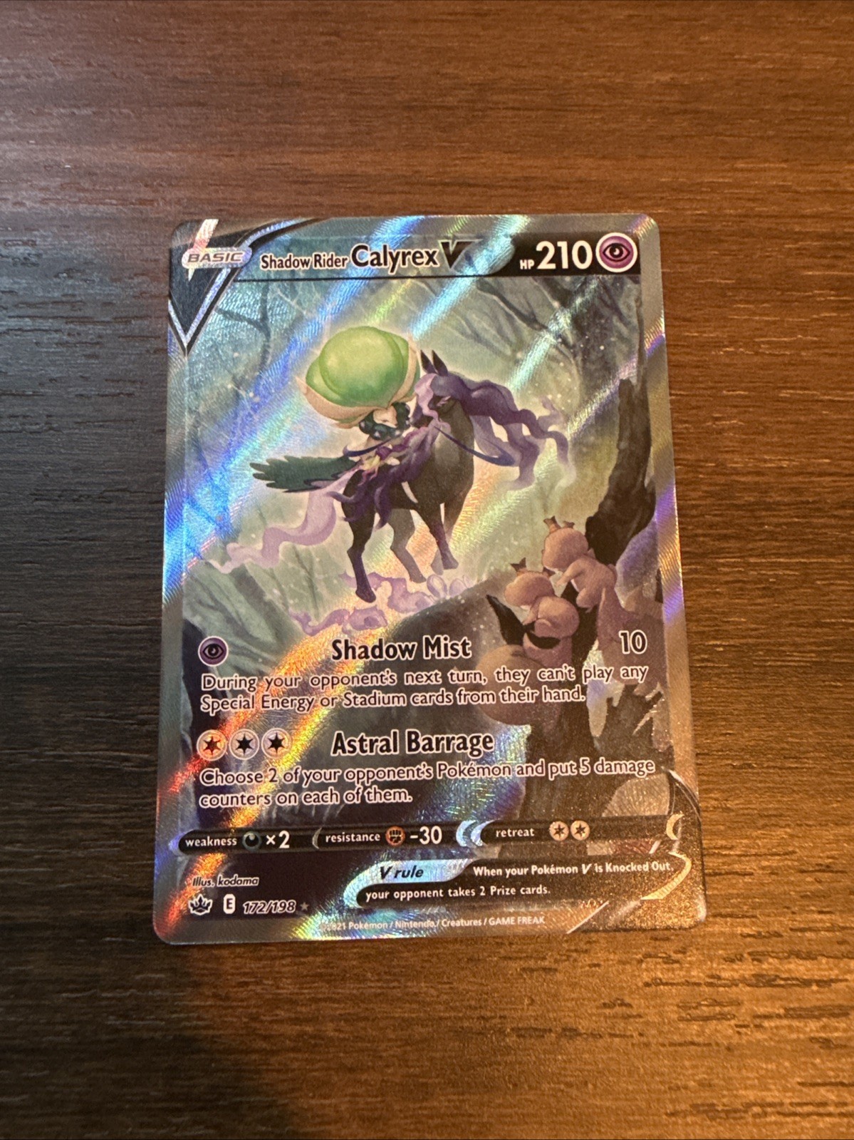 Shadow Rider Calyrex V Ultra Rare 172/198 Chilling Reign Pokemon Card - NM