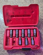 Matco SEXS10 10pc Hexagonal Head Multi Spline Screw Extractor Set *Missing 2*