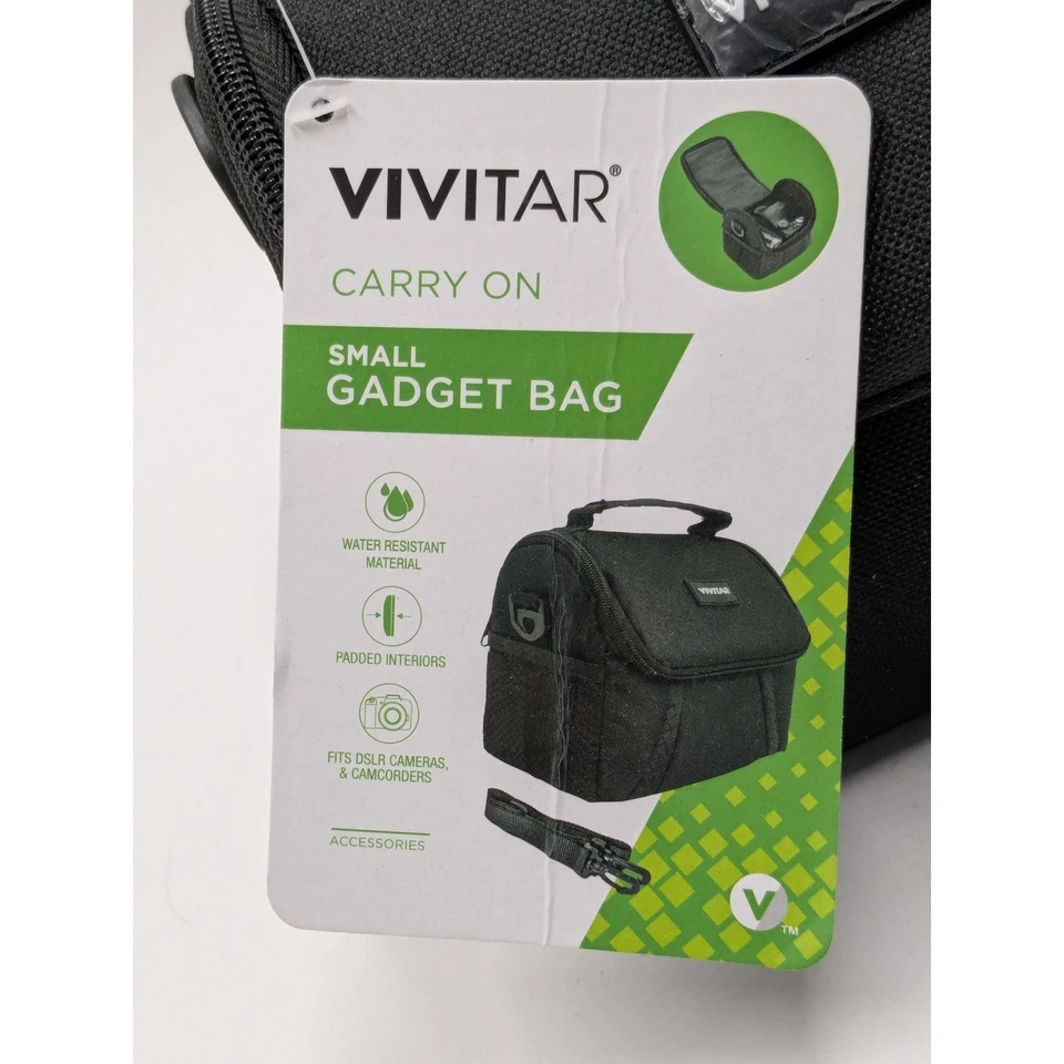 Vivitar Pequeño Gadget Bolsa Cámara DSLR Videocámara Estuche de Transporte Acolchado Negro Foto 2 de 4