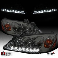 Fits 2005-2010 Pontiac G6 Smoke Projector Headlights LED Strip Head Lamps Pair