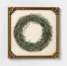 Threshold Studio McGee Moody 16"x16" Wreath Framed Wall Art 2025