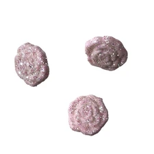 3 Pink Sparkle Rose 5/8" Shank Buttons Novelty Craft Buttons vn