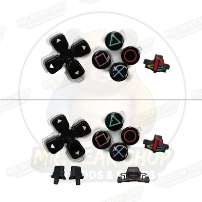 Crystal Black Color button set with PS home button for PS5 controller - USA
