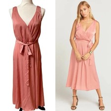 Show Me Your Mumu Cynthia Crossover Dress in blush pink / peach color Large