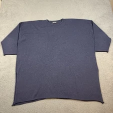 Eskandar Oversized Sweater One Size Merino Wool Womens Blue Scotland Handloomed