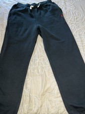 Polo Ralph Lauren Boys Large 14-16 Black Pants w/Red Pony Logo Sweatpants Jogger