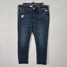 Pilcro Anthropologie Jeans Women 30 Heritage Boyfriend Ankle Distressed Whiskers