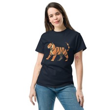 Geometric Tiger T-Shirt | Abstract Wildlife Animal Shirt | Animal Art Tee