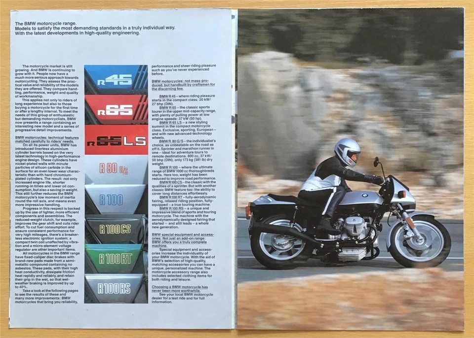BMW MOTORCYCLE RANGE Sales Brochure NOV 1981-1982 #11/81 1.11.20.13.20 - Image 2 of 3