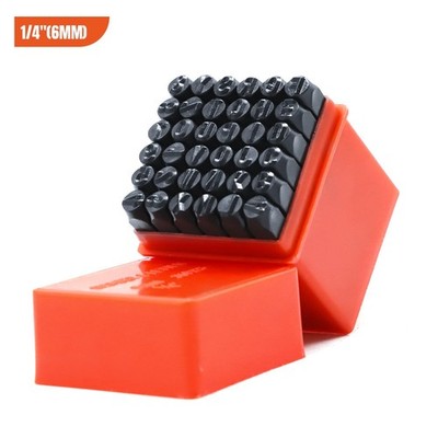 6MM 1/4'' 36PCS Letter & Number Stamp Punch Set for Imprinting Metal Wood Leather
