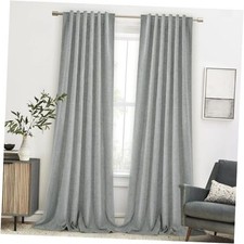 100 Blackout Curtains for Bedroom, Pair of Energy 52"W x 90"L Pack of 2 Grey