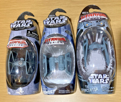 Star Wars Titanium Lot of 3 TIE Fighters/Bomber/Interceptor BRAND NEW