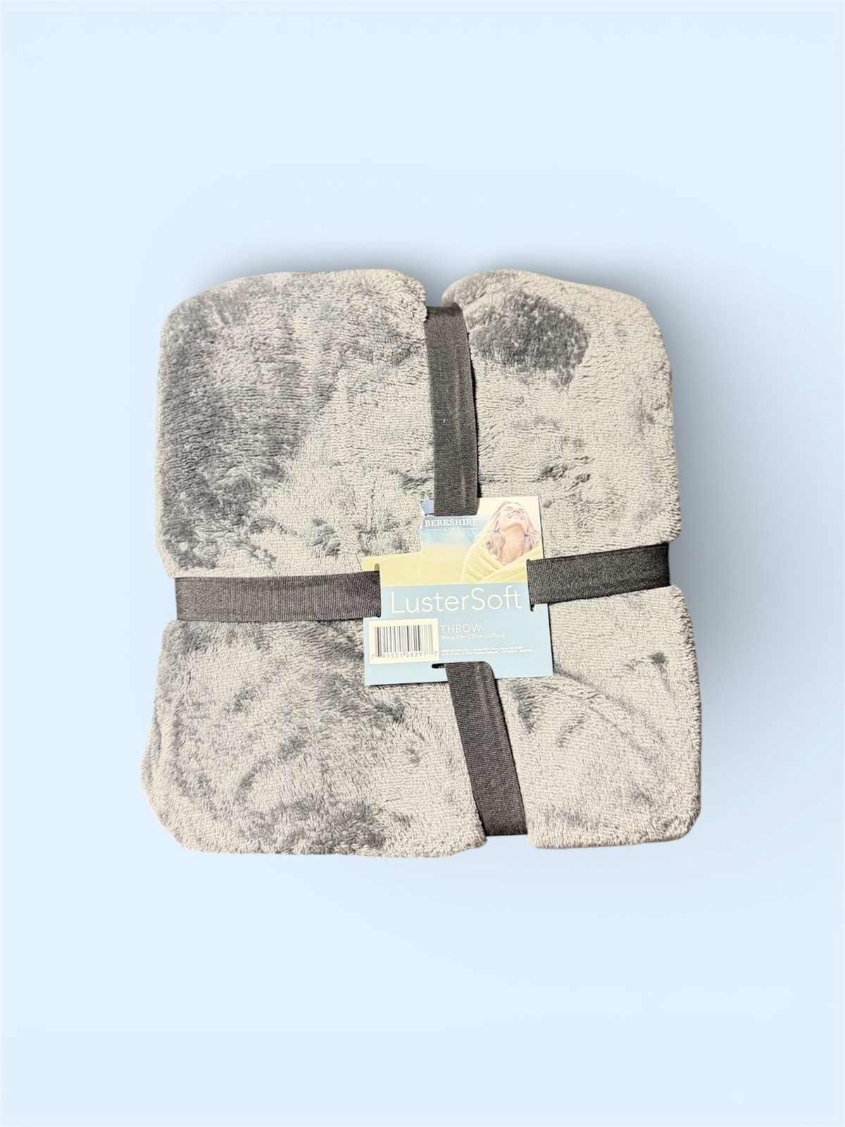BERKSHIRE LIFE LusterSoft Throw Plush Blanket 50”x70” Gray