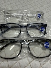 3-Pack Reading Glasses 2.25 Blue Light Blocking Filter Fashion Frames Unisex