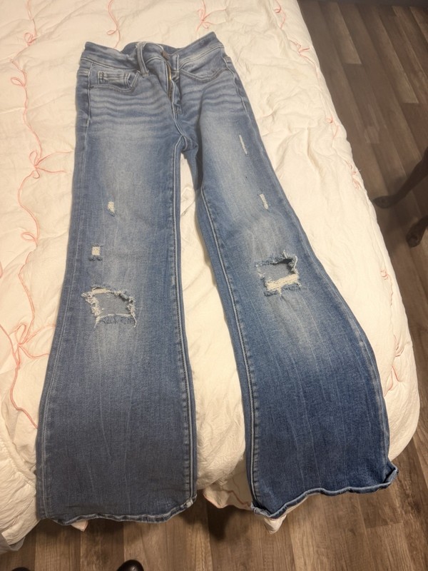 Lot of BKE Buckle Star Stretch Flare Jeans Women Sz 23X30 Blue Distressed Denim