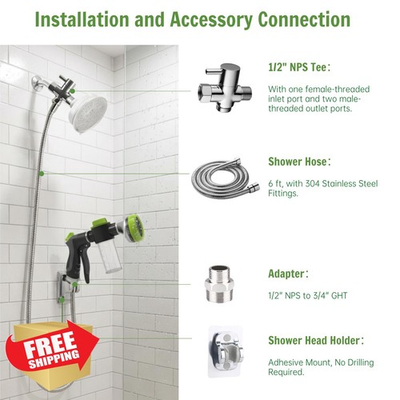 #ad Dog Shower Attachment Hose Nozzle Sprayer 10 Modes Soap Dispenser $45.99