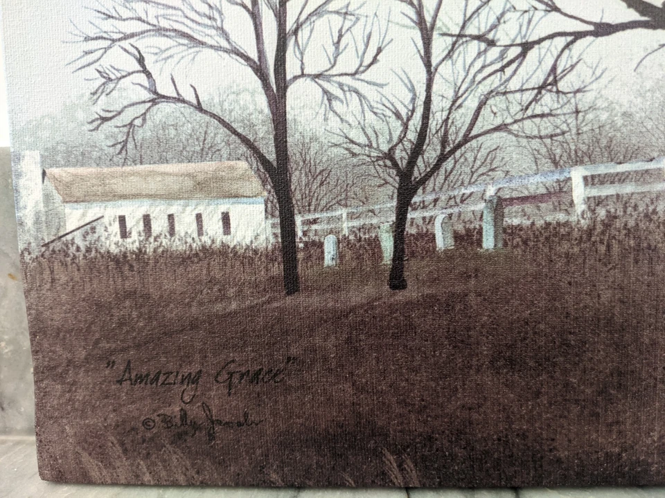 Billy Jacobs "Amazing Grace" Arte Folclórica, Arte de Igreja Country Impressão em Tela 12" X 20" - Imagem 2 de 4
