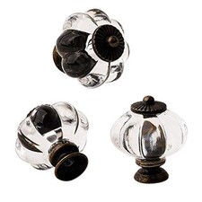 Set of 12 Retro Acrylic Pumpkin Knobs Handles Pulls for Cabinets Cupboard Dre...