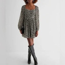 Express Sweetheart Neckline Floral Babydoll Dress XS