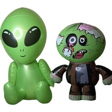 Large Inflatable Alien Vintage Blow Up Zombie Figure - Rinco Halloween Prop Pool