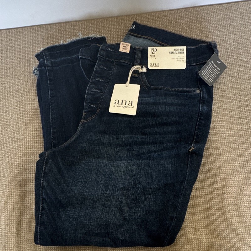 ana A New Approach Skinny Jeans Dark Blue Denim Stretch Ankle 5-Pocket