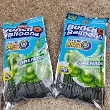 Lot Of 2 ZURU Bunch O Balloons 100 Rapid-Filling Self-Sealing Water Grenades NEW