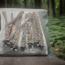 8 NEW IN ORIGINAL PKG Bird Perches, Natural Wood, Hardware Attached