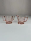 Vintage Pink Depression Glass | Sugar & Creamer Set | Great Condition