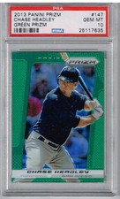 2013 Panini Prizm Chase Headley Green Prizm PSA 10