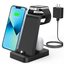 3 in 1 Charger Station for iPhone Multiple Devices Fast Wireless Charging Dock 