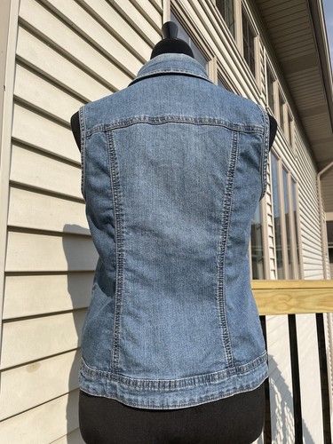Women's Baccini Denim Blue Jean Vest - Picture 4 of 8