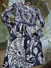 Gucci Runway Flora Logo Flora Dress Pure Silk Long Sleeve $2100 IT40 S BLK/WHT