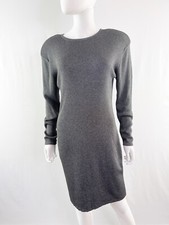 Nordstrom Gray Metallic Sweater Dress Size M Long Sleeve Knit Party Holiday