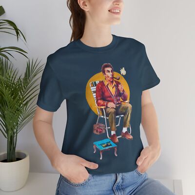 Seinfeld Cosmo Kramer Unisex Soft Jersey Tee - 4th of July Kramer with sparkler