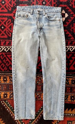 LEVI’S / 505 USA zip denim pants Vintage 1980s Levis 505 (?) Denim Jeans Zip USA Red Tab Faded Wash