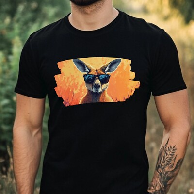 Mens Kangaroo Sunglasses Print Cotton T-Shirt Size XS to 5XL