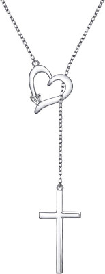 ‪✝︎ Lex & Lu Sterling Silver Polished Textured Cross Pendant