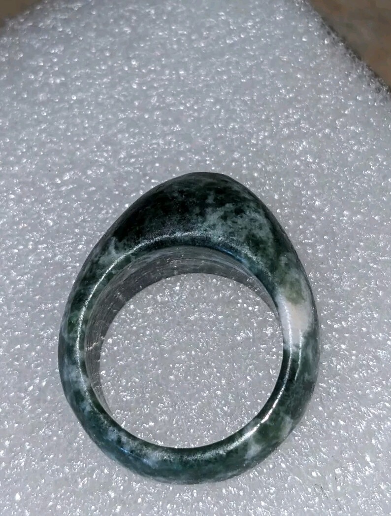 Solid Jade , Jadite Ring Green Size 10 - image 10