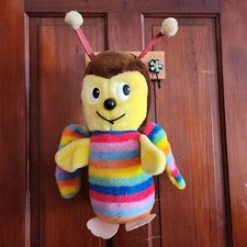 Vintage Colorful Bumblebee Plush 18' Stuffed Animal Big Honey Bee Play Toy