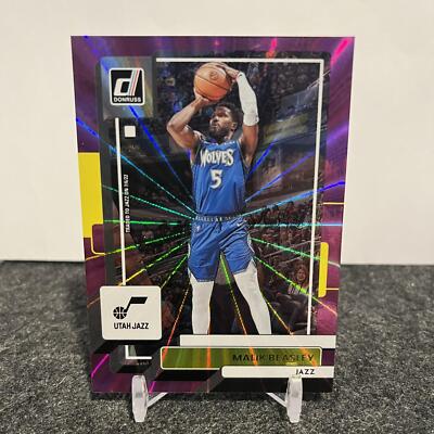 2022-23 Donruss Malik Beasley 193 Holo Laser Purple #/99 SN Utah Jazz