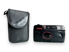 Haking Focus Free 35mm Film Camera f/5.6 Lens Motorized Flash Vintage Black VGC
