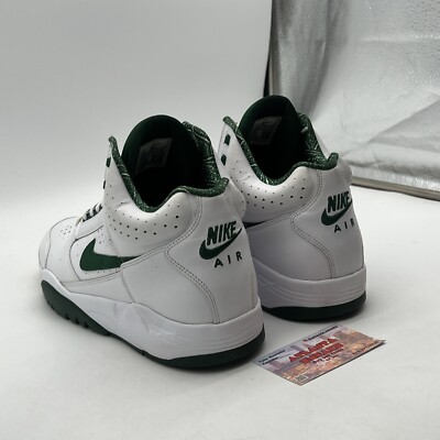 Size 11.5 - Nike Air Flight Lite Mid White Gorge Green Leather