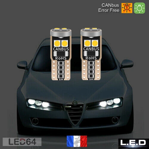 2 white LED bulbs nightlights / position lights for Alfa Romeo 159