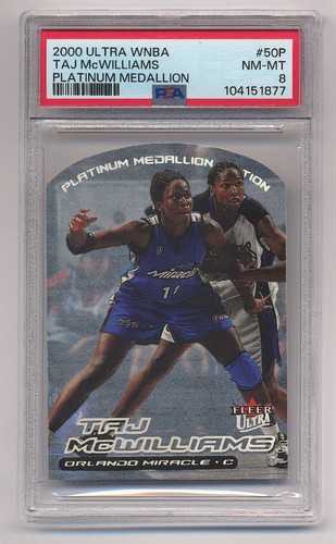 2000 FLEER ULTRA WNBA TAJ McWILLIAMS PLATINUM MEDALLION RC #50 | 1/1 | PSA 8