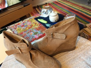 fawn suede boots