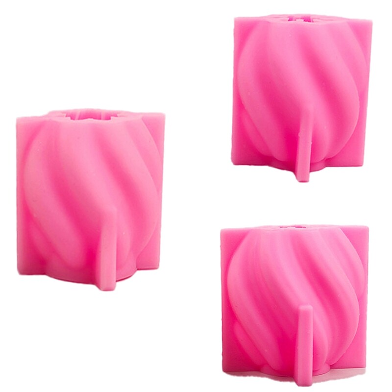 DIY Pillar Candle Molds Twirl Twist Column Scented Candle Silicone Mold