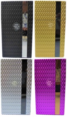 Eclipse Metal Design Hard Plastic Crushproof Cigarette Case, 2ct, 100s, 3117M25