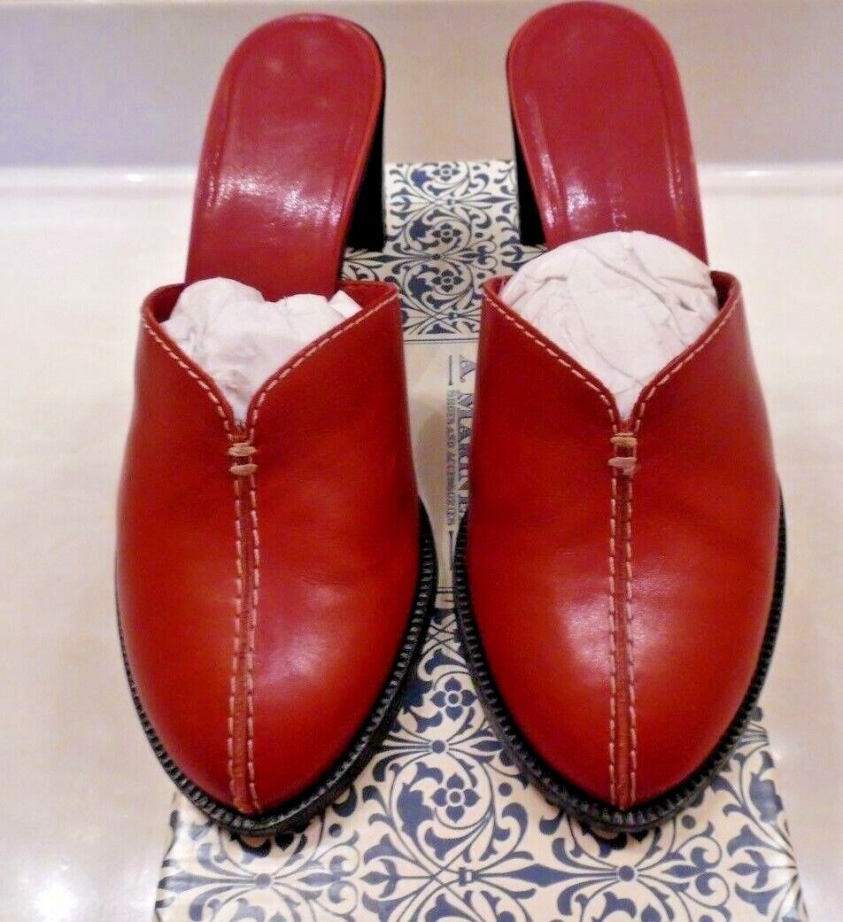 Womens Marinelli RED Leather Slings 3in. Heel Siz… - image 1